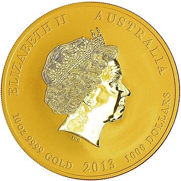 2013 1000 Dollars – Elizabeth II (4th Portrait – Year of the Snake – Gold Bullion Coin)
