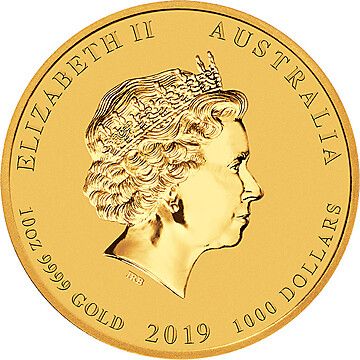 2019 1000 Dollars – Elizabeth II (4th Portrait – Year of the Pig – Gold Bullion Coin)