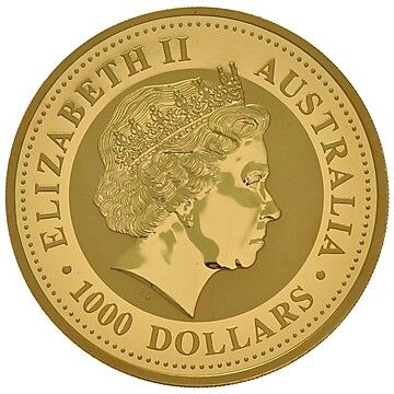 2006 1000 Dollars – Elizabeth II (4th Portrait – Year of the Dog – Gold Bullion Coin)