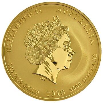 2010 3000 Dollars – Elizabeth II (4th Portrait – Year of the Tiger – Gold Bullion Coin)