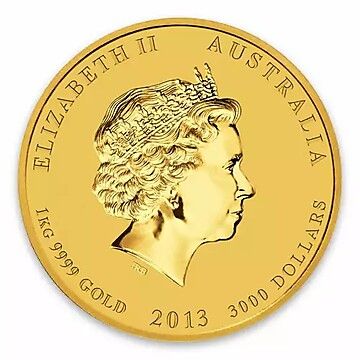 2013 3000 Dollars – Elizabeth II (4th Portrait – Year of the Snake – Gold Bullion Coin)