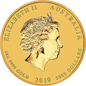 2019 3000 Dollars – Elizabeth II (4th Portrait – Year of the Pig – Gold Bullion Coin)