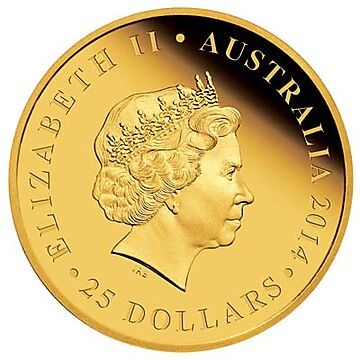 2014 25 Dollars – Elizabeth II (4th Portrait – Banjo Paterson)