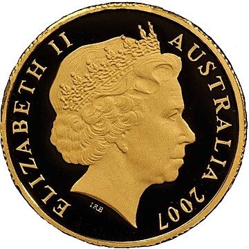 2007 1 Dollar – Elizabeth II (4th Portrait – Surf Lifesaver – Gold Proof)