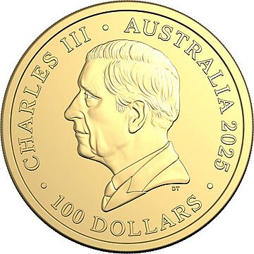 2025 100 Dollars – Charles III (1st Portrait – Koala – Gold)