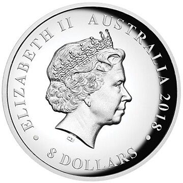 8 Dollars – Elizabeth II (4th Portrait – Australian Silver Swan – High Relief Proof)