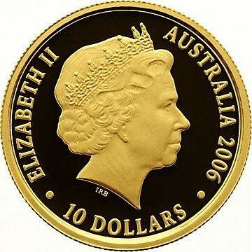 2006 10 Dollars – Elizabeth II (4th Portrait – Duyfken’s Exploration of Australia)