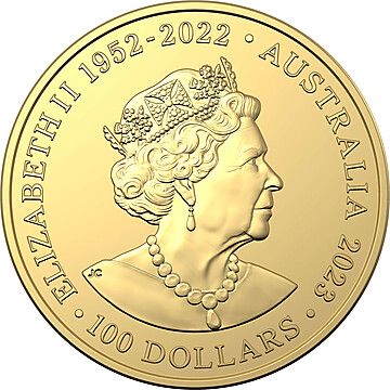 2023 100 Dollars – Elizabeth II (6th Portrait; In the name of – 50th Anniversary Sydney Opera House – Gold Bullion)