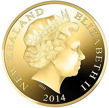 2014 10 Dollars – Elizabeth II (4th Portrait – Maori Art – The Separation of Heaven and Earth)