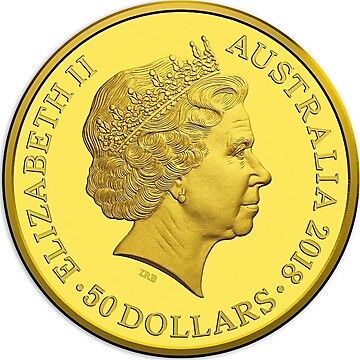 2018 50 Dollars – Elizabeth II (4th Portrait – XXI Commonwealth Games – Reconciliation – Gold Bullion Coin)