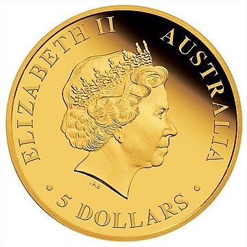 2011 5 Dollars – Elizabeth II (4th Portrait – Kangaroo – Gold Bullion Coin)