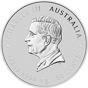50 Cents – Charles III (1st Portrait – Year of the Snake; Silver Coloured)