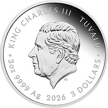3 Dollars – Charles III (Imperial Vermilion Phoenix)