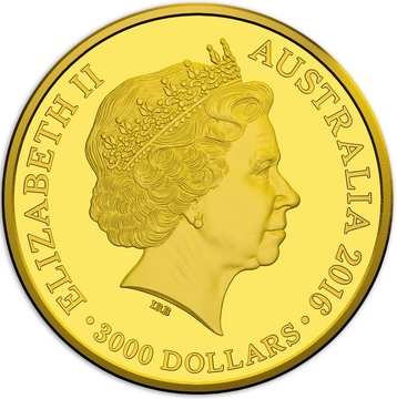 2016 3000 Dollars – Elizabeth II (4th Portrait – 2016 Australian Olympic Team – Gold Proof)