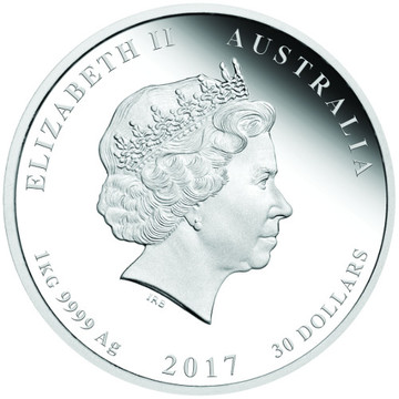 30 Dollars – Elizabeth II (4th Portrait – Year of the Rooster – Silver Bullion Coin)